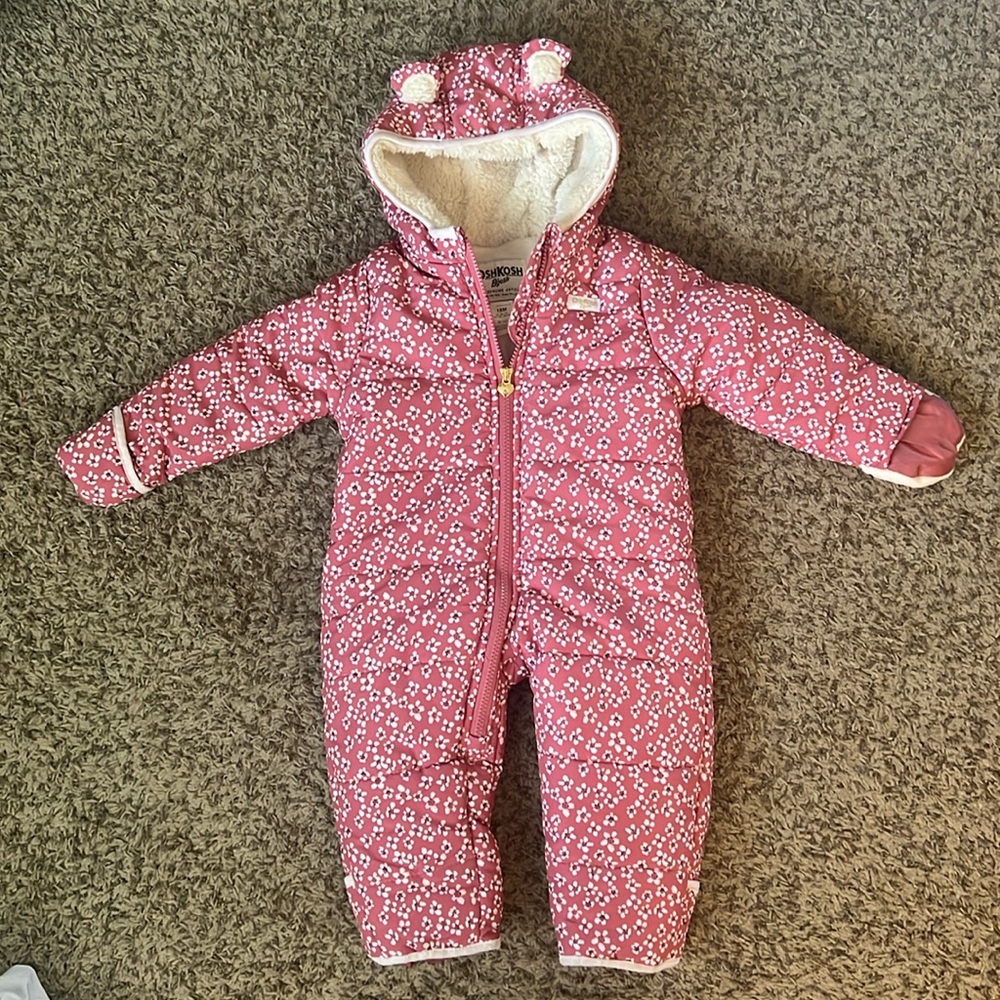 Oshkosh 18m girls floral bunting suit